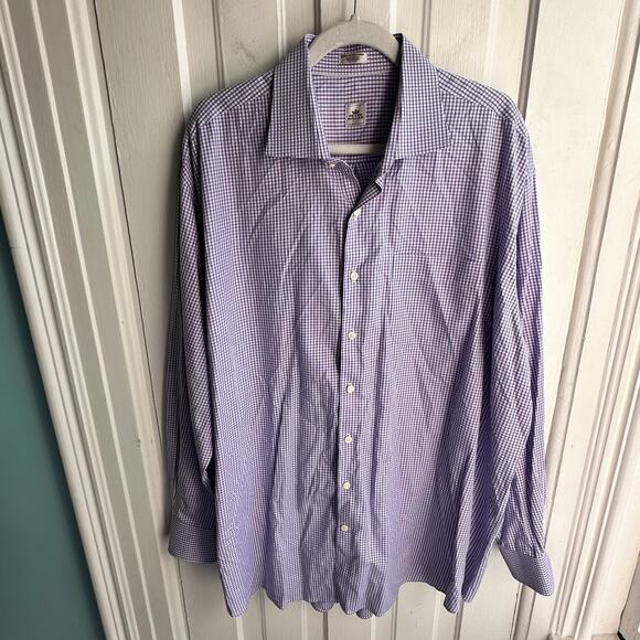 Peter Millar Micro Check Button Down Shirt - Picture 2 of 9